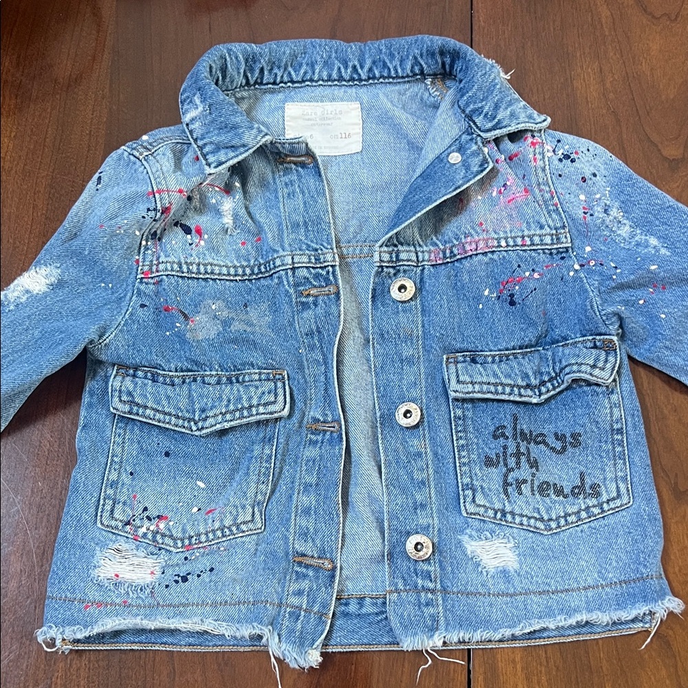 GUC Kids Denim Jacket with Paint Splatter